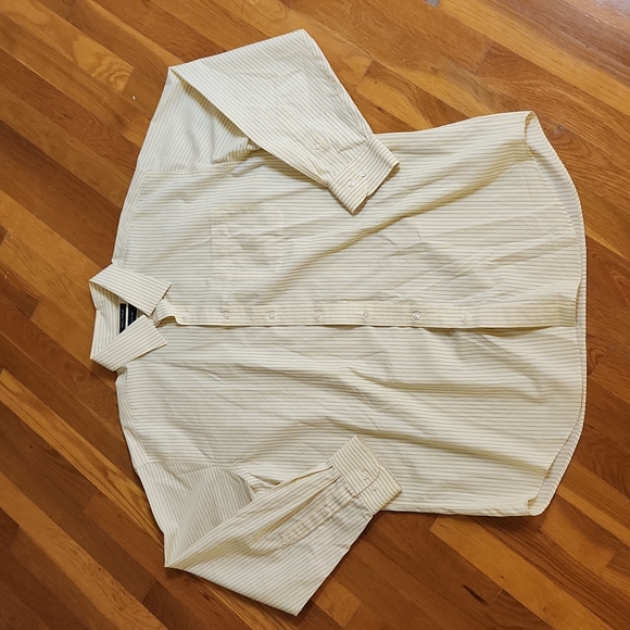 Chemise Homme Nautica à Manches Longues - Taille M - Rayures Rose Saumon - Coton - Très Bon État